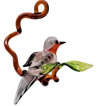 Hängevogel - Rotkehlchen auf Ast - klein